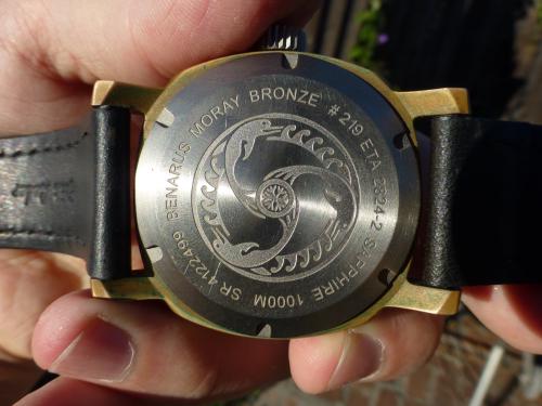 photo of the backside of a Benarus watch